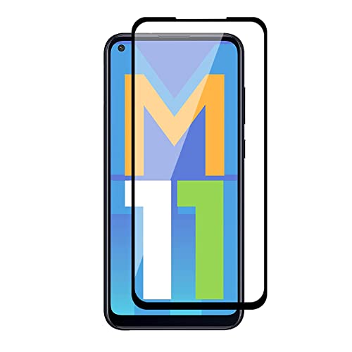 Image of Tempered Glass Screen Protector Compatible for Samsung Galaxy M11, A11 with Edge to Edge Coverage and Easy Installation Kit, Pack of 1, Black