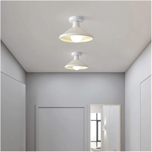 Plafonnier céramique haut de gamme blanc style ferme chic 24cm