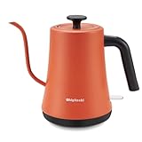 Electric Kettle Gooseneck Water Kettle, 304 Stainless Steel BlackElectric Tea Kettle 1L with Auto Shut-Off, 1000W Hot Water Kettle of Stainless Steel, Pour Over Kettle for Coffee & Tea (Orange)