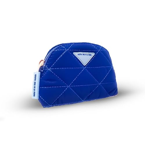 Agatha Ruiz de la Prada Monedero Azul Nylon Acolchado Detalle Rombos Cremalleras Logo