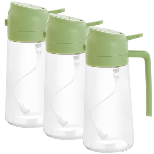 Tcwhniev 3Pcs Oil Sprayer, 470ML Oil Dispenser Sprayer, Refillable Mister Spray Bottle Clear Dispenser Bottle Cooking Accessory for Cooking Salad Frying