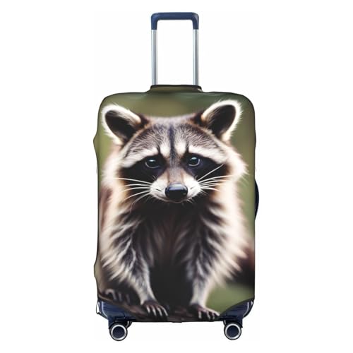 Cute Raccoon Print Personalized Travel Luggage Cover With Zipper, Elastic Luggage Cover,For Daily Use