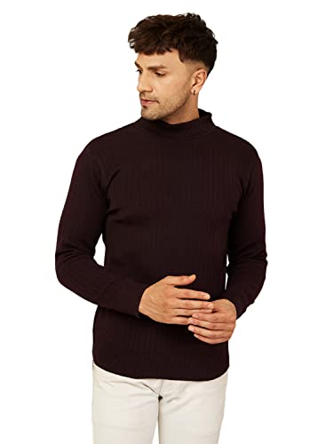 Image of Kvetoo Men High Neck Full Sleeve Winter Woolen Sweater