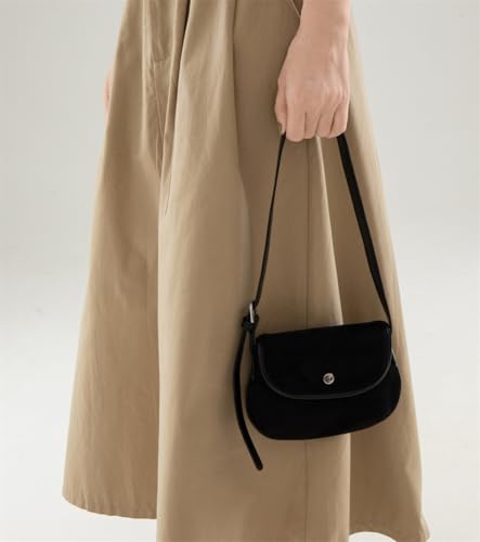 Vintage Faux Suede Crossbody Bag for Women Small Shoulder Purse Casual Handbags Ladies Phone Satchels 20252