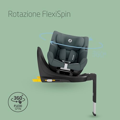 Maxi-Cosi Mica 360 S, Seggiolino Auto Girevole 360, 3 Mesi-4 Anni (61-105 Cm), Seggiolino Auto Isofix, Rotazione Flexispin, 5 Posizioni Reclinate, Protezione G-CELL, Ganci Per Cinture, Tonal Graphite - 2