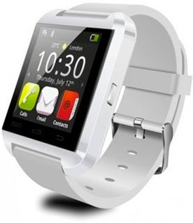 Smartwatch U8 bluetooth blanche montre connectée tactile podomètre compatible android