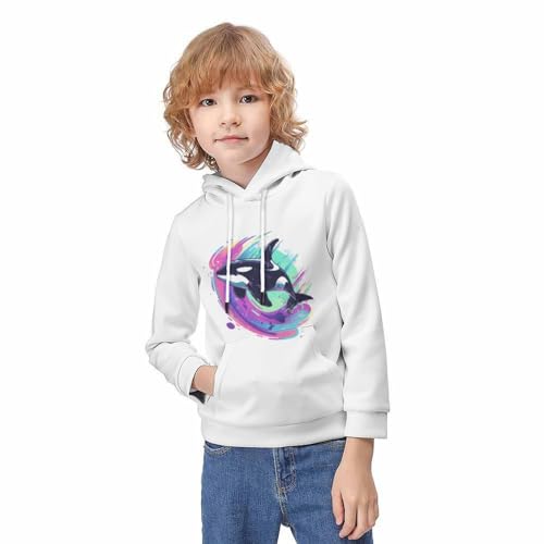 Sweat-shirt dauphin à capuche enveloppez votre enfant de douceur avec ce motif 3D mignon - 3