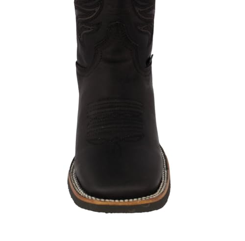 Texas Legacy Mens Black Western Dress Cowboy Boots Classic Leather Rubber Sole Square Toe4