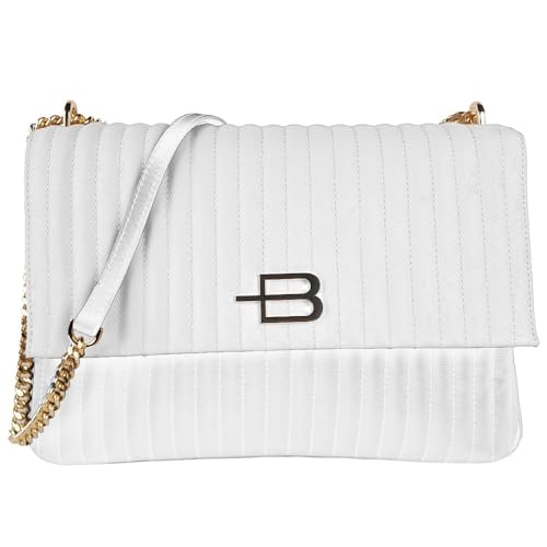 Sac bandoulière matelassé en cuir blanc pour emporter vos essentiels avec style