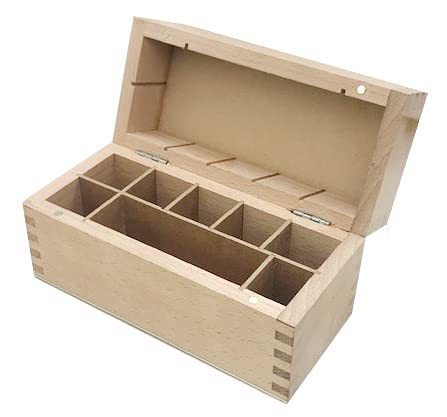 Rosenthal Collection Gold Test Wooden Box, for Storing Gold Test Acids and Testing Stone Kit (8 - Compartments)