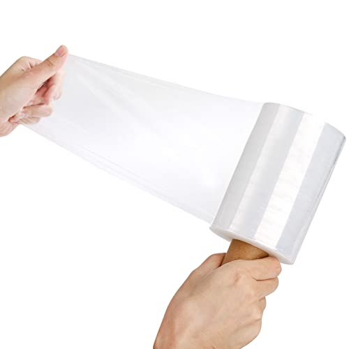 Zenfun Set Of 4 Stretch Wrap Roll With Handle, 5 Inch X 1000 Ft X 4 Pack 60 Gauge Thick Heavy Duty Stretch And Shrink Film, Self-Adhering Pallet Wrap Packing Supplies For Moving, Storage, Furniture #TOP3