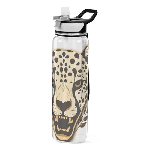 Bouteille d'eau guépard crâne transparent pour éviter l'oubli d'hydratation - 2