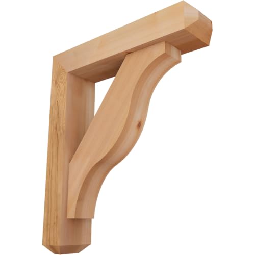5 1/2"W x 24"D x 28"H Funston Craftsman Smooth Bracket w/Offset Brace, Western Red Cedar