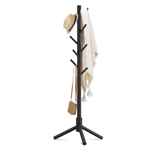 Haddockway Wooden Coat Rack Stand with 8 Hooks New Zealand