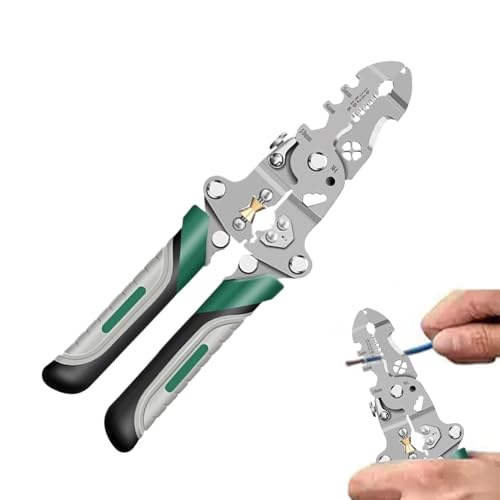Cortador pelacables, pelacables plegable, pelacables profesional y herramienta de crimpado, pelacables eléctricos con agarre cómodo para cortar y engarzar