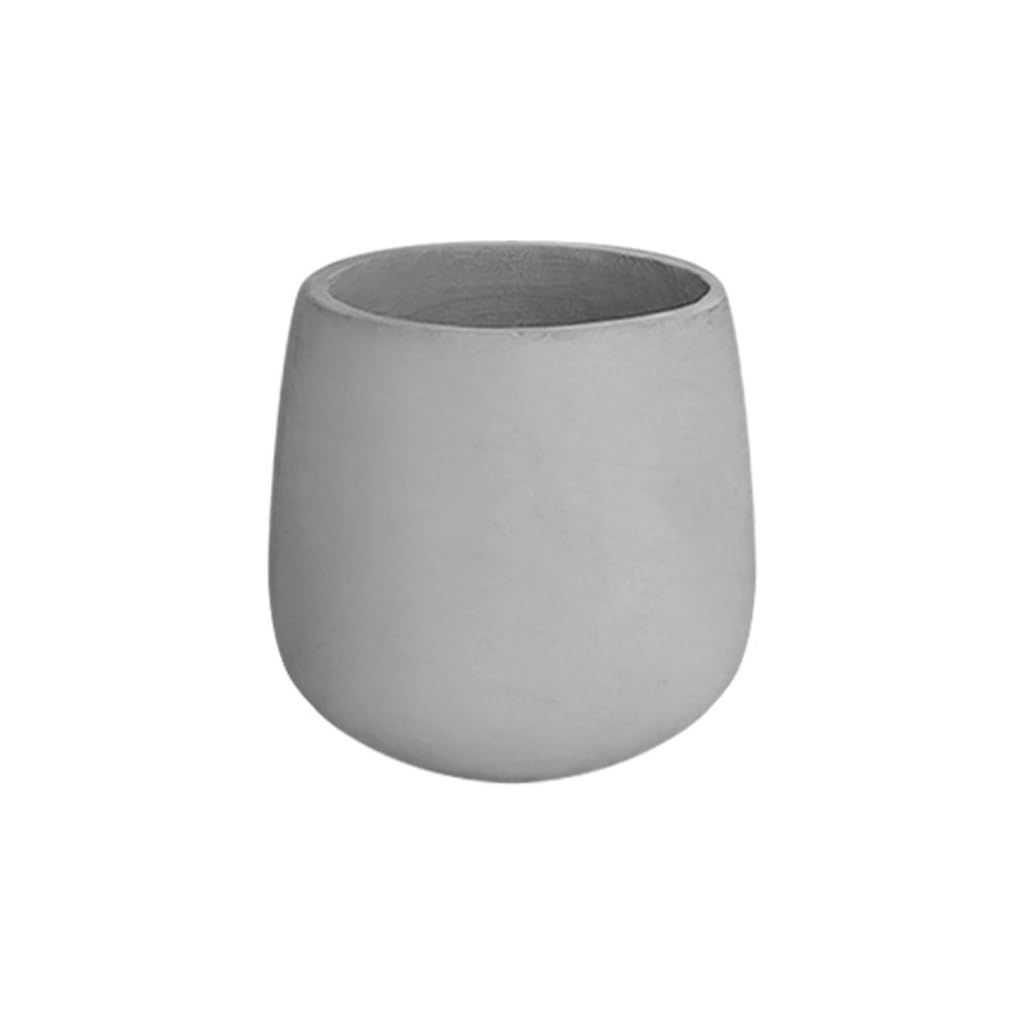 GELASIGE Flower Pots Flower Pot Balcony Living Room Floor Bonsai Container Round Cement Flower Pot Outdoor Flower Pots(A)