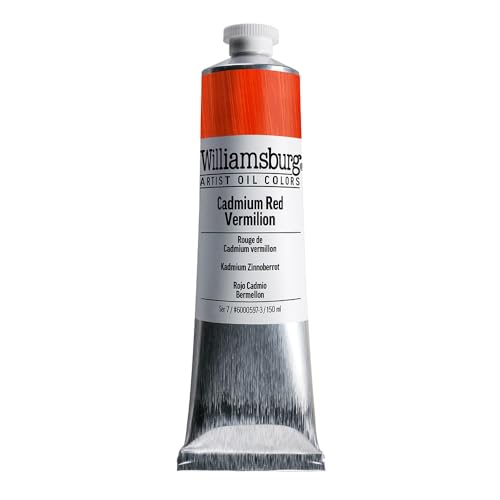 Cadmium rouge vermillon tube 150 ml : peinture à l'huile Williamsburg pour artistes