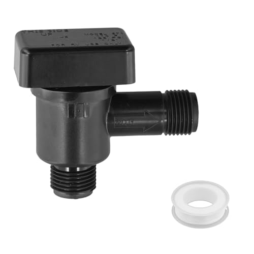 RV Vacuum Breaker Check Valve, Plastic RV Camper Black Tank Valve with PTFE Tape RV Backflow Preventer RV Water Check Valve for b&b Model 571 Check Valve