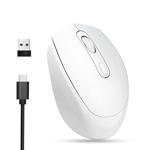 Souris sans Fil Rechargeable 2.4G pour Ordinateur Portable iPad Mause Office avec récepteur USB et Compatible avec PC, Ordinateur Portable, Ordinateur Portable, Bureau