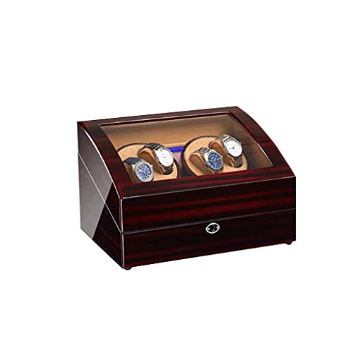 Caja para relojes 4+6 con luz azul y acabado pulido de latón elegante