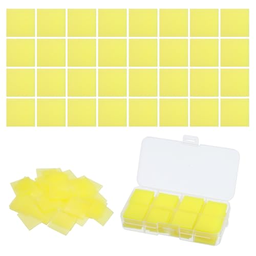 PATIKIL 72個のダイヤモンドアートペイントグルークレイワックス5DスクエアDIYダイヤモンドアートリフィルグルー ダイヤモンドアート刺繍泥供給品アクセサリーペイントツール用の収納ボックス付き（25mm/1インチ イエロー）