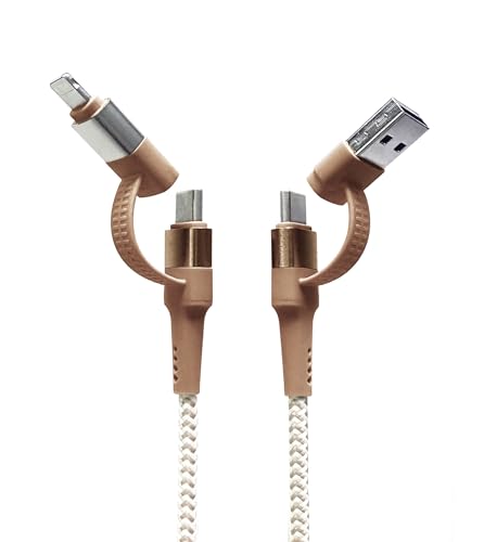 Tech Candy Two Faced 4-in-1 Charging Cable, 6 ft, Natural image 5