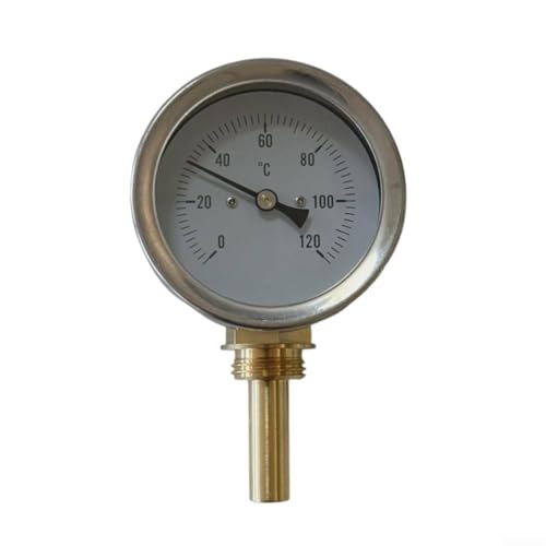 Applicazione versatile: termometro bimetallico con display da 63 mm e campo di misurazione da 0 a 120 °C, perfetto per riscaldamento centralizzato, caldaie, barbecue e forni esterni per un controllo preciso della temperatura in casa e nell'industria
