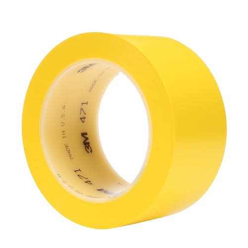 Image of 3M Vinyl Tape 471, 2 in x 36 yd, Yellow, 1 Roll, Yellow Floor Tape, Paint Alternative for Floor Marking, Social Distancing, Color Coding, Safety Marking
