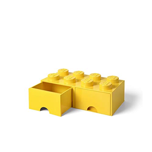 Image of LEGO Brick with 2 Drawers With 8 Knobs, in Yellow