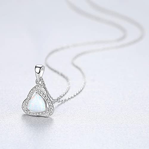 Pendentif en Opale de feu argenté, cadeau de mariage idéal - 3