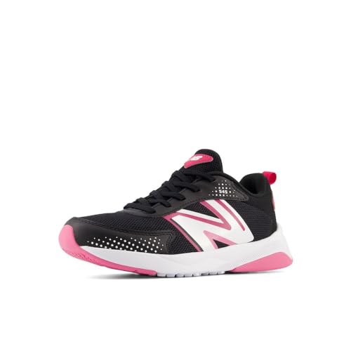 New Balance Kid's Dynasoft 545 V1 Lace-Up Running Shoe, Black/Carnival Pink, 6 W Big Kid