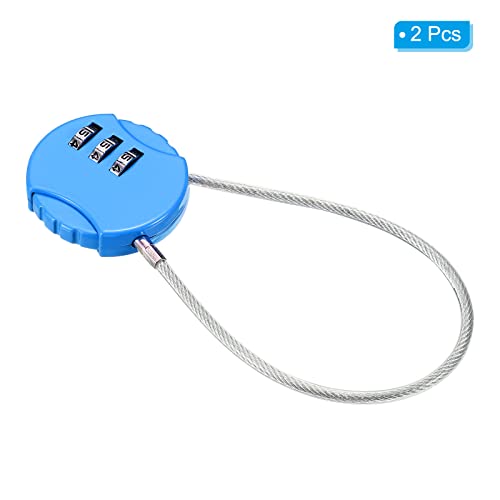 Cadenas à combinaison avec câble flexible de 20 cm lot de 2 - 4