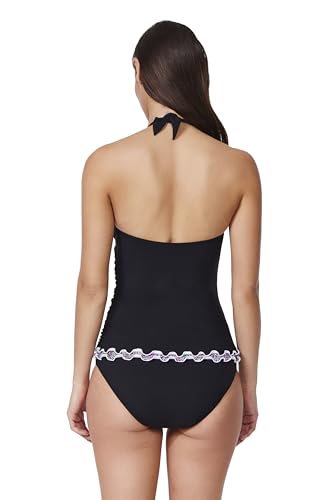Profile by Gottex Tricolore Halter Tankini Top - Built-in Soft Cups, Adjustable Tie, Front Lining, Bottom Sold Separately3