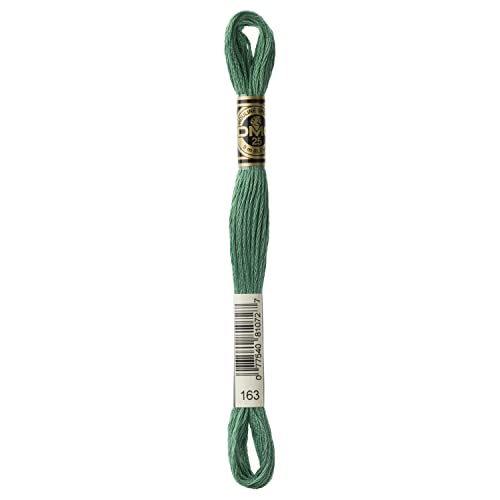 Image of DMC 6-Strand Embroidery Cotton Floss, Medium Celadon Green,Pack of 12