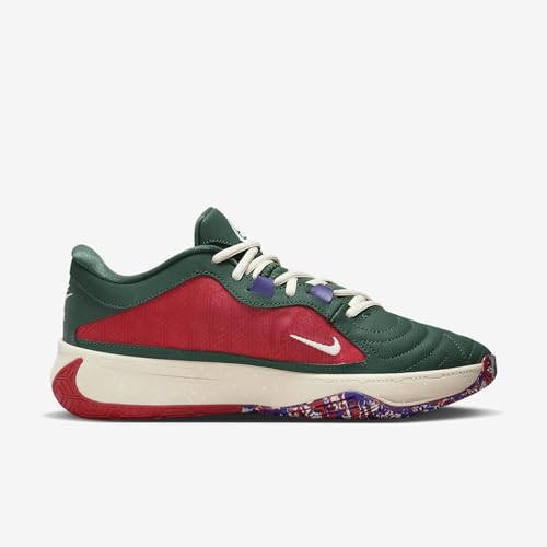 Nike Giannis Freak 5 Loyalty Men's Basketball Shoes (DZ2944-600, Gym Red/Fir/Court Purple/Metallic Gold) Size 10