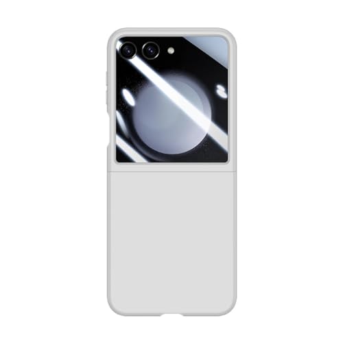 Coque Samsung Z Flip 5 anti-chute avec protection écran en verre trempé blanc