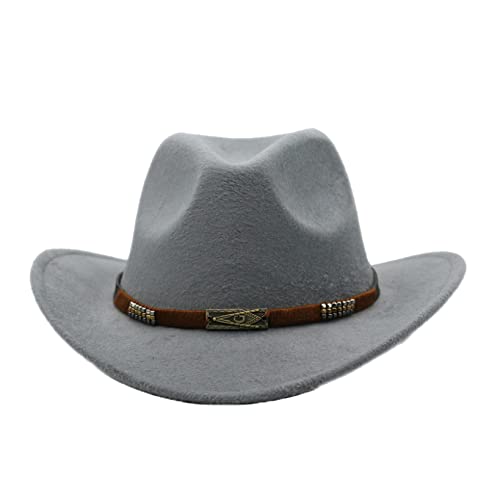 Ebricon Thickened Wool Cowboy Hat Curling Brim European American Jazz Felt Hat Western Cowgirl Hat For Women Outdoor Travel Purple #TOP5