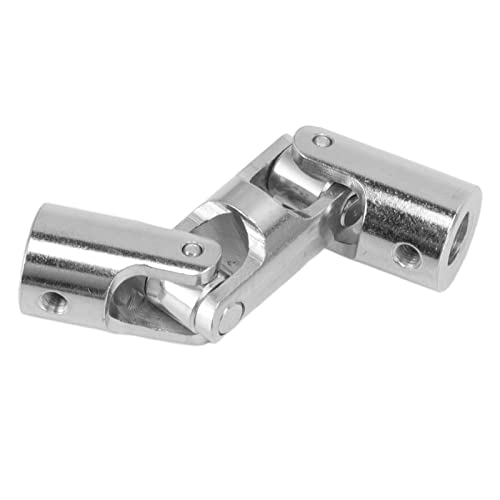 Eixo de direção universal, 6 mm a 6 mm, junta em U, 2 seções, giratória, prata, flexível, fácil inst