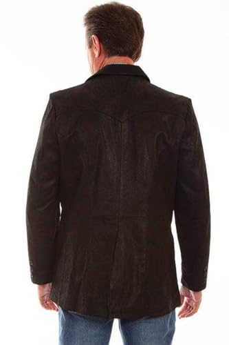 Image of Scully Western Jacket Mens Leather Button Blazer 54 L Black F0 602