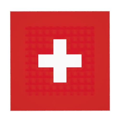 Nappe carrée suisse infroissable rouge et blanche pour table de repas festive - 5