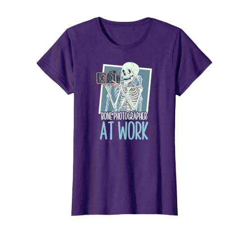 X Ray Tech Halloween Bone Photographer At Work T-Shirt, Women, Purple, Medium