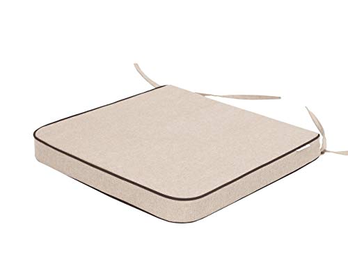 Bjird 2 x Cojin para Silla de Exterior - Cojín para Muebles de jardín con Respaldo - Cojin de Asiento - 48x45x5 cm - adecuados para Uso en Exteriores e Interiores