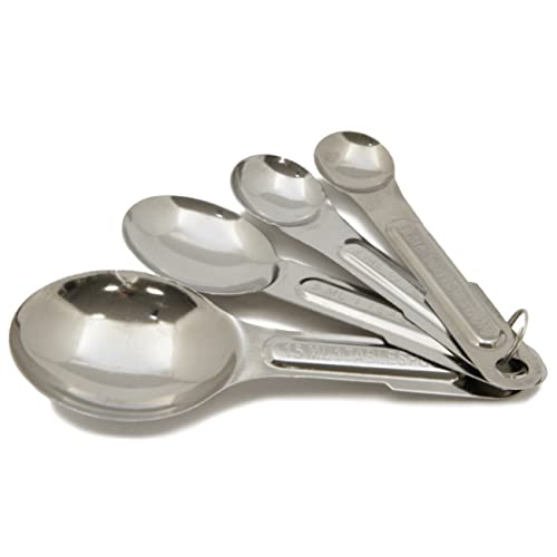 Chef Craft Select 4 Piece Measuring Spoon Set, 1/4 Tsp, 1/2 Tsp, 1 Tsp, And 1 Tbsp, Stainless Steel #TOP5