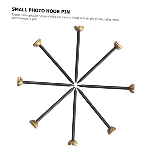 Image of Vaguelly 60pcs Copper Head Nail Picture Hangers Picture Hanging Nails Hanging Picture Hook Pin Hanging Photo Hook Pin Frame Nails Picture Hanging Hardware Copper Head Iron Nail Black