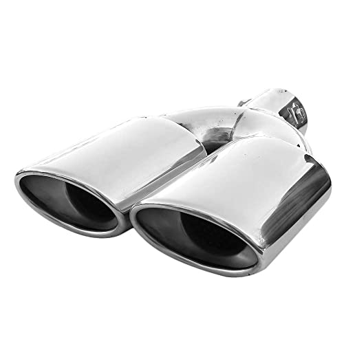 Coche Doble escape doble Punta Tubo Silenciador deportivo Acero inoxidable Cromo