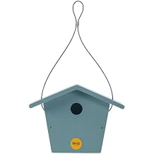 بيت الطيور المعلق من Birds Choice للطيور الصغيرة والعصافير الصغيرة بيوت الطيور البلاستيكية المعاد تدويرها للاستخدام الخارجي صنع في الولايات المتحدة الأمريكية - Lake Blue