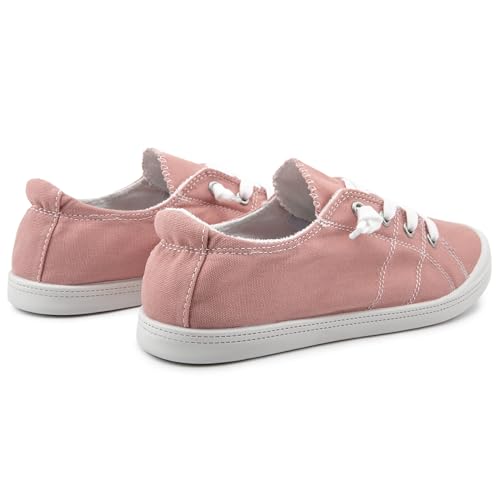 Image of Womens Slip On Shoes, Canvas Low Top Sneakers, Casual Classic Flat Shoes | Comfort Fashion Sneaker with Non Slip Rubber Outsole, Lightweight Tennis Shoes for Walking, Shopping, Picnic, Travel