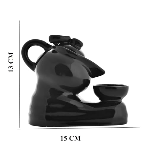Image of Ceramic Ketal Shape Backflow Smoke Fountain Incense Holder for Home Decor Gifts with 30 Smoke Cones by Craftam