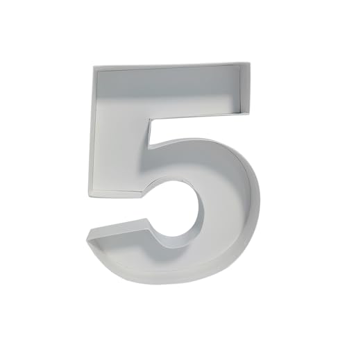 Image of 12 inch Fillable Number Paper Mache Cardboard Cutouts Sweet Charcuterie Board Tray Box (White, 5 Shaped)