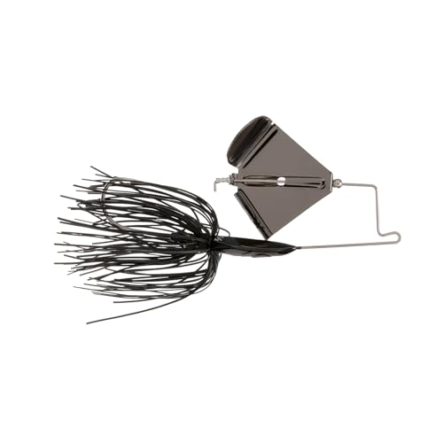 Buckeye Lures Buzzerk Fishing Buzzbait - Head-Knocking Design for Explosive Strikes Skirts & Forage-Mimicking Colors - 1/2 oz Black w/Black Blade